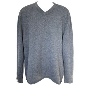James Perse V Neck 100% Cashmere Sweater Men's Sz 4 (XL) Gray Quiet Luxury